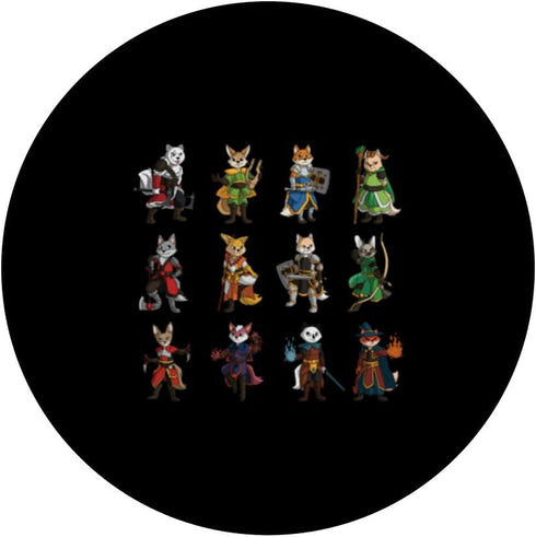 Fantasy RPG Roleplaying Types of Foxes PopSockets Standard PopGrip for Fox Lover Gamer