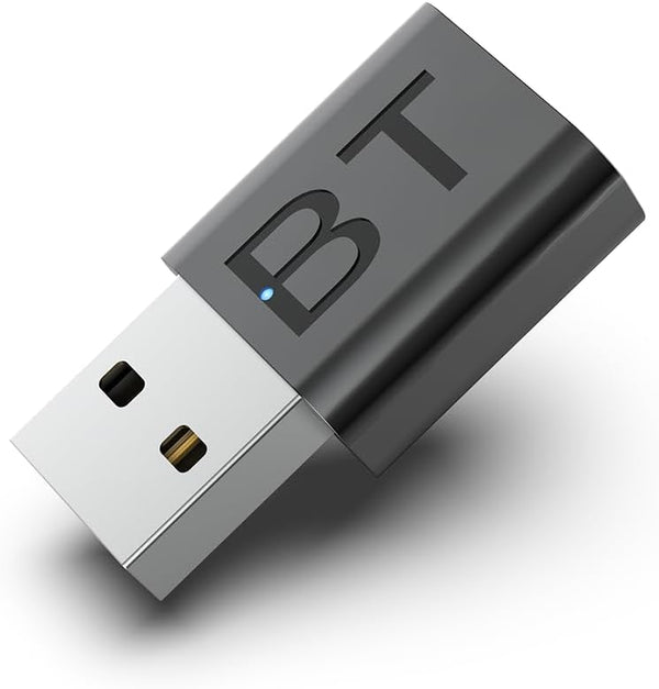 QOFOWIN Mini 2-in-1 USB Bluetooth Receiver,5.4 Wireless Audio Adapter 3.5mm Car Kit Music