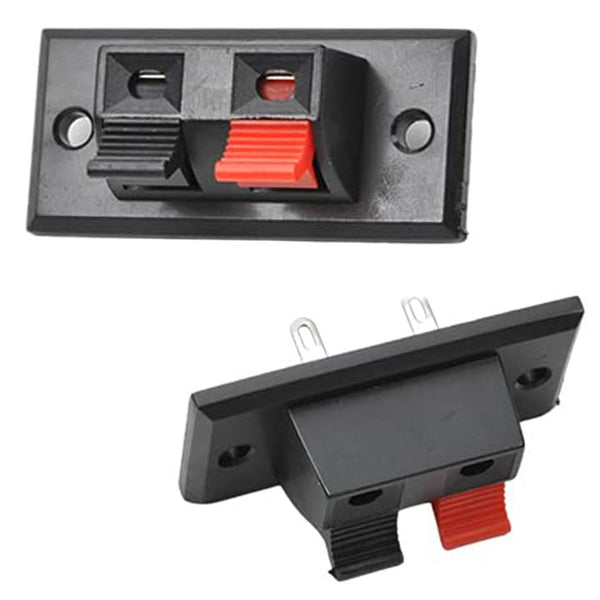 Fielect Speaker Spring Terminals Clip, 2 Way Terminals Strip Block Jointing Clamp Test Clip Jack Socket Push Release