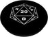 D20 Dice RPG Role Playing Board Game Gift PopSockets Standard PopGrip