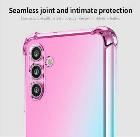 Slim Flexible TPU Shock Absorption Case for Samsung Galaxy A14 5G, Pink Green, for Girls Women