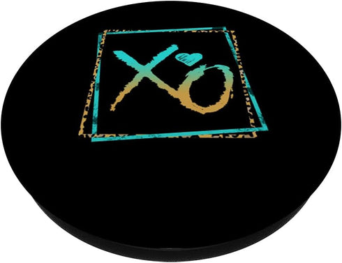 XO Hugs and Kisses Valentines Day Leopard Print Gift For Her PopSockets Swappable PopGrip