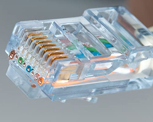 Jonard Tools RJ45-5100 CAT5e RJ45 Pass-Through Connectors for Network Cables (Pack of 100)