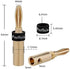 Preffair 8 Pcs HiFi Audio Locking Banana Plugs for Speaker Cable, 24K Gold Plated Bi-Wire Connector Terminal