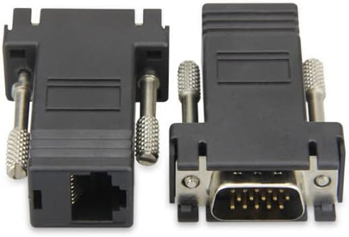 Fielect 2Pcs DB15 to RJ45 Adapter, VGA Extender Ethernet Adapter, Male-to-Female