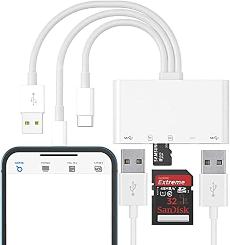 HUI 5 1 SD/SDHC/SDXC/MMC in Lightning Type-c OTG Camera SD TF USB C Memory Card Reader Adapter