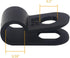 Cable Clamp R-Type Wire Clamp, 3/16" Nylon Screw Mounting Fastener Clips with Screws for Wire Management - Black - 50