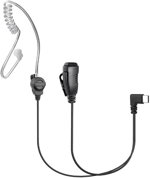PTT Earpiece USB C, Earbuds with PTT Button and Mic for Teams, Zello, Walkie Talkie Apps on Android Smartphones