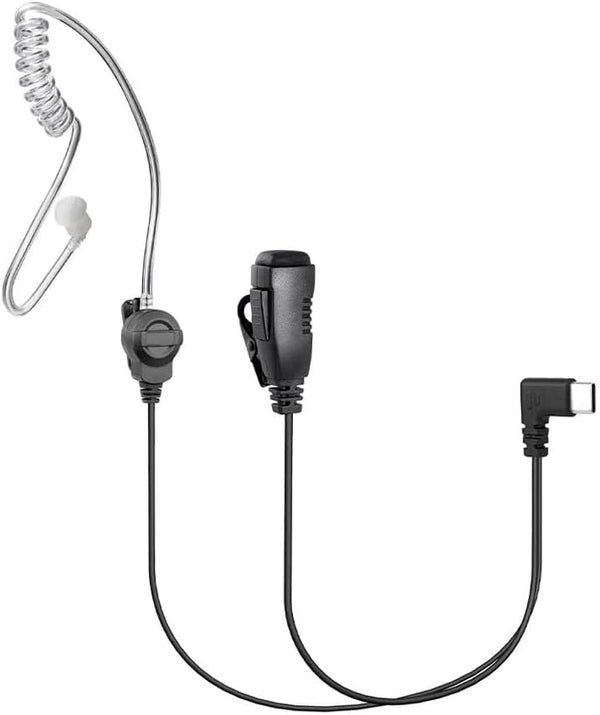 PTT Earpiece USB C, Earbuds with PTT Button and Mic for Teams, Zello, Walkie Talkie Apps on Android Smartphones