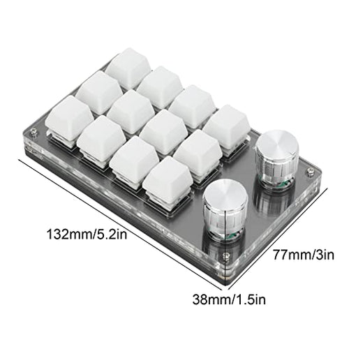 Zerodis Macro Mechanical Keyboard - One Handed 12 Key Multifunction DIY Programmable Keypad for Gaming