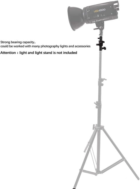 WELLMAKING U-Shape Camera Flash 180° Swivel Mount Bracket with 1/4 to 3/8 inch Metal Male Screw for Softbox Reflector