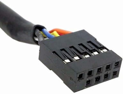 ANRANK 50cm Dual USB 2.0 Type A Female to Motherboard 9Pin Header Cable Adapter with Screw Panel for Computer, Tablet,
