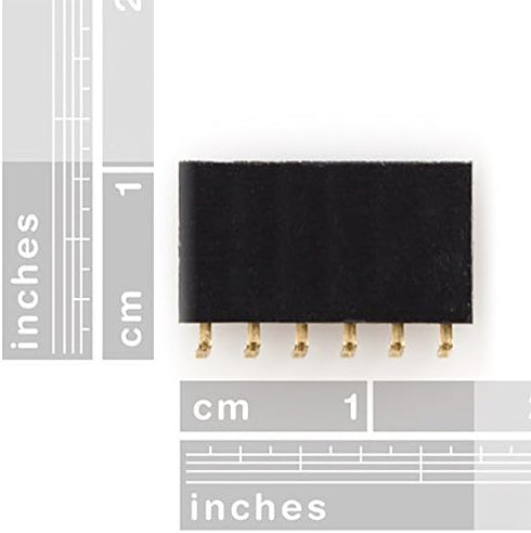 Female Header Right Angle 0.1" 6-pin for Arduino and LilyPad (Pack of 10)