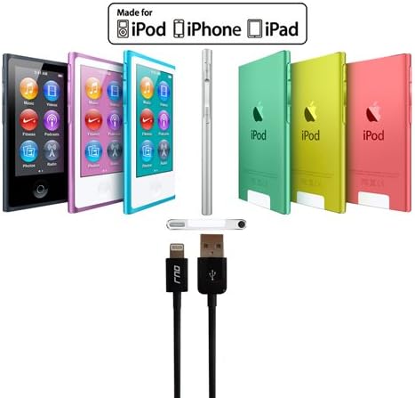 RND 1.5FT Apple Certified Lightning to USB Cable for iPhone, iPad, iPod - Black (Xs, XR, 8, Pro, Air, Mini)