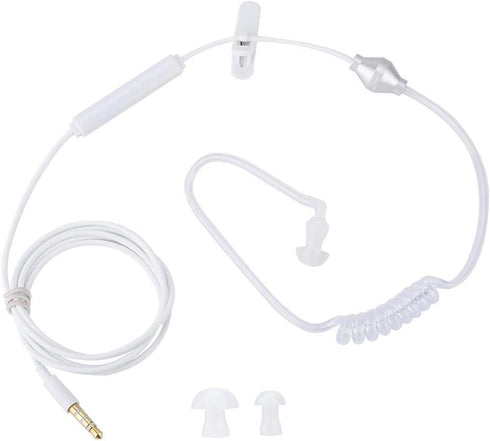 Yoidesu Universal 3.5mm Jack Acoustic Hollow Air Tube Earbuds, Wired Cell Phone Earpiece with Microphone (White)