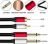 2 x 6.35 mm to 2RCA Cable - Dual 1/4 inch TS Stereo Jack Male to 2 RCA Male Stereo Audio Splitter Adapter (12ft/4m,