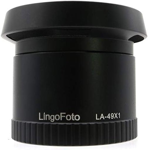 Metal LA-49X1 Lens Adapter Tube with 49mm Lens Hood for Leica X1 X2 Digital Camera Black