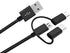 BoxWave Cable Compatible with Motorola Moto G6 Play - AllCharge 3-in-1 Cable for Motorola Moto G6 Play - Jet Black by BoxWave
