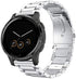 Compatible Garmin Vivoactive 4S Band, 18mm Silicone+Leather+Stainless Steel for Vivomove 3S, Fossil Gen 5E (3 Pack)