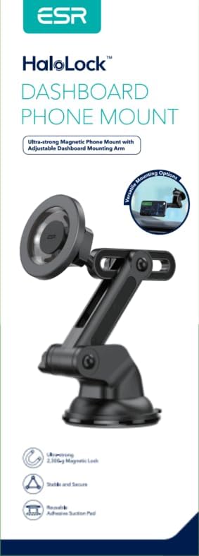 ESR HaloLock MagSafe Car Mount, Dashboard Magnetic Phone Holder for iPhone 15/14/13/12, Windshield Mount