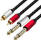 2 x 6.35 mm to 2RCA Cable - Dual 1/4 inch TS Stereo Jack Male to 2 RCA Male Stereo Audio Splitter Adapter (12ft/4m,