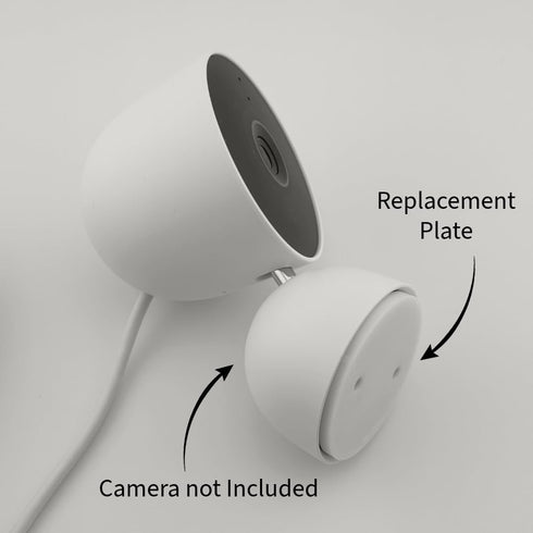 Replacement Wall Mounting Base Plate Mount for Google Indoor Nest Security Cam 1080p (Wired) 2nd Generation, 2pcs, Locking Collar, Camera is not Included