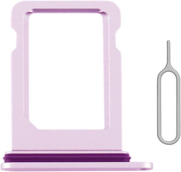 SIM Card Tray Holder Slot Replacement for iPhone 12 (Purple), with Waterproof Rubber Ring and Eject Pin