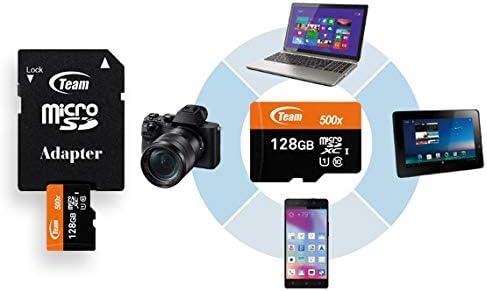 Team 64GB microSDXC UHS-I/U1 Class 10 Memory Card with Adapter, Speed Up to 80MB/s (TUSDX64GUHS03)