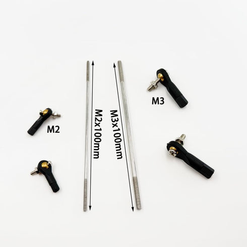 Gracilaria 2PCS (M2x100mm/M3x100mm) RC Toy Push Rod Adjustable Tie Rods Ball Head Joint Servo Linkage Link Rod for RC