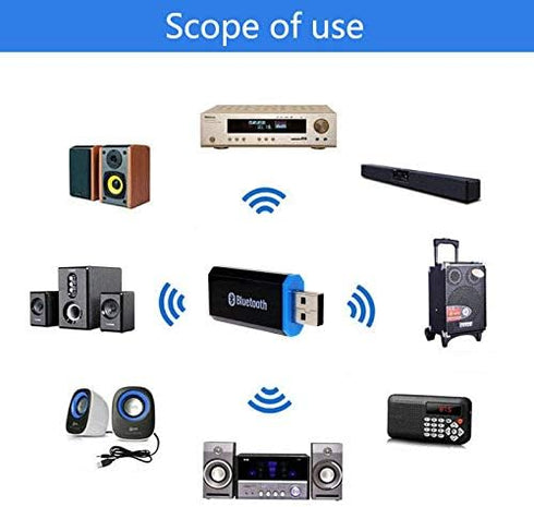 USB Bluetooth Receiver Adapter Wireless Audio Adapter 3.5mm Car Kit Music Receiver for Home/Car Stereo