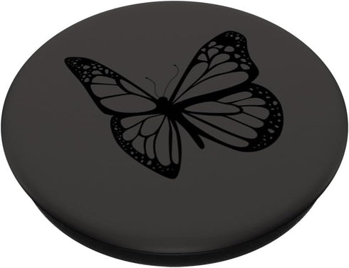 Black Gray Butterfly PopSockets Standard PopGrip