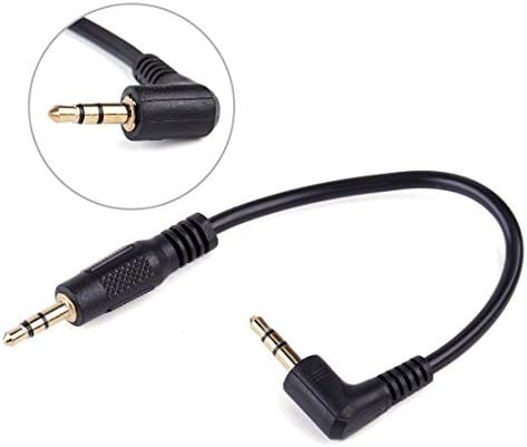 beler 0.4ft 10cm Right Angle 3.5mm Male to Male Aux Audio Cable