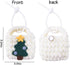 Christmas Tree Crochet Mini Bag Handmade Knit Earbud Pouch for Holiday Festival Gift Christmas Tree Headphone Cable