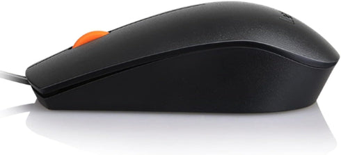 Lenovo 300 1600 3-Button USB Wired Computer Mouse - Full Size Optical Ambidextrous Mouse with DPI, Reliable USB-A Wired