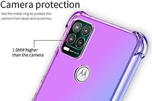 Motorola Moto G Stylus 5G (2021) Cellular Phone Case, Pink/Teal Shockproof TPU Soft Silicone Cover