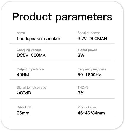 Mini Portable Speakers, 3W 36mm Microphone Speaker with 3.5mm Aux Jack for Smartphone, Tablet, Laptop