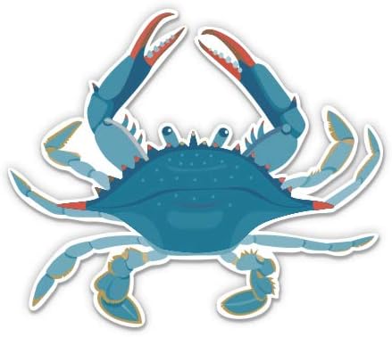 GT Graphics Express Blue Crab Pretty - 3" Vinyl Sticker - for Car Laptop I-Pad