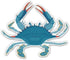 GT Graphics Express Blue Crab Pretty - 3" Vinyl Sticker - for Car Laptop I-Pad