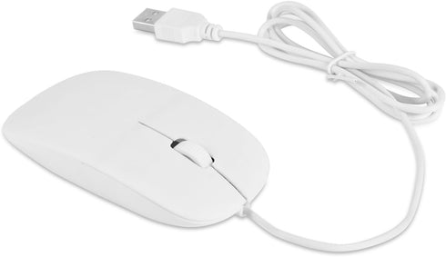 USB Wired Keyboard & Mouse Combo - Ultra-Thin Mini USB Mouse and Keyboard Combo (White)