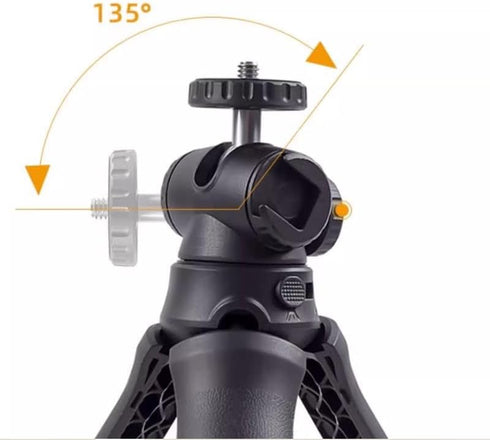 spovan 360 1/4-20" Mini Portable Camera Tripod and Selfie Stick for Smartphones with Rotating Cold Shoe & Thread