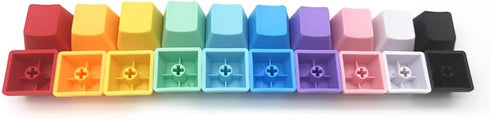 OEM Profile Blank Keycaps, PBT Rainbow Mixed Colors 1U R4 Keycap for MX Switches Mechanical Keyboard (Mixed Colors,