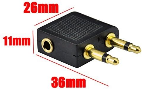 UCEC Airplane Headphone Adapter, 3.5mm Golden Plated Airline Headphone Adapter for in-Flight Entertainment, 2 Pack