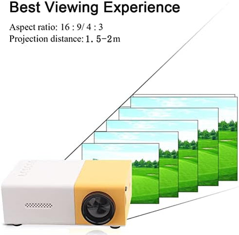 Mini LED Projector, Portable Private Home Theater Projector, 1080P HD Indoor & Outdoor Multi-Function Travel Projector