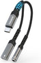 2 in 1 USB C to 3.5mm Headphone & Charger Adapter, PD 60W Fast Charging, Type C to Aux Audio Jack