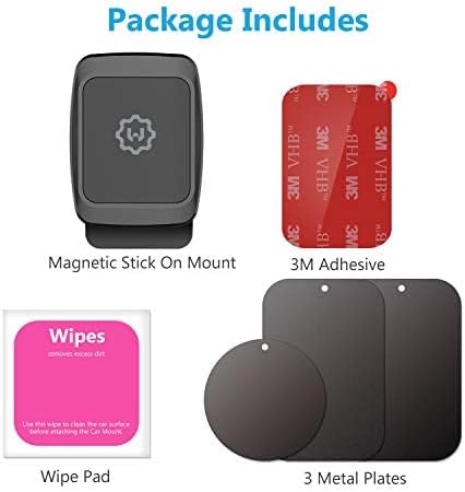 WixGear 2 Pack Universal Stick On Dashboard Magnetic Phone Car Mount for Cell Phones and Mini Tablets