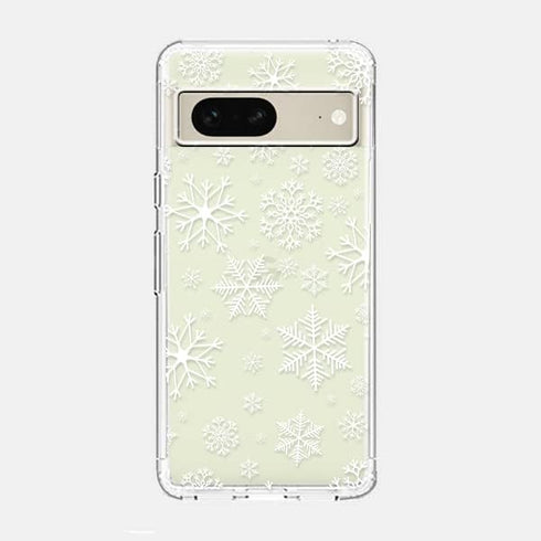Google Pixel 7 Pro Case, Winter Christmas Style with Cute Snowflake Design, Transparent Soft TPU Protective Clear Case