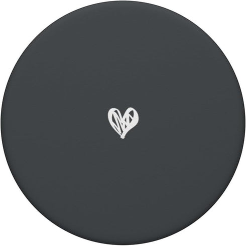 Cute Anthracite Heart Love Minimalist PopSockets Standard PopGrip