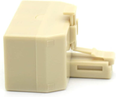 Modular Telephone Splitter Adapter RJ11 6P4C, 3-Way Line Socket Triplex Divider Connector, Beige (Pack of 2)