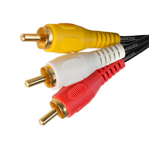 3RCA Video/Stereo Audio Cable, Composite Wire Cord for DVD HDTV (15FT)