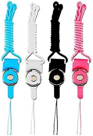 4Pack Cell Phone Neck Lanyard Strap, Universal Smartphone Strap 14.6" Nylon Necklace Rope, Wrist, Key Chain Charms